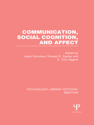 cover image of Communication, Social Cognition, and Affect (PLE